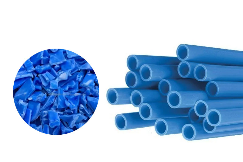 PP/HDPE 硬料清洗回收线管材与线管应用场景，适合管材、线管和硬质挤出制品回收。